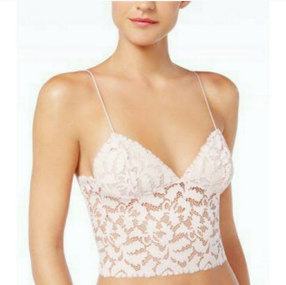 Free People Blush Pink Lacey Lacy Bralette Top NWT